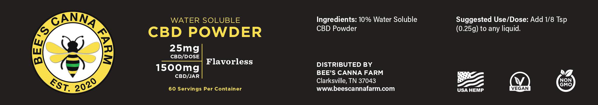 CBD Powder - Flavorless - 25mg/1500mg