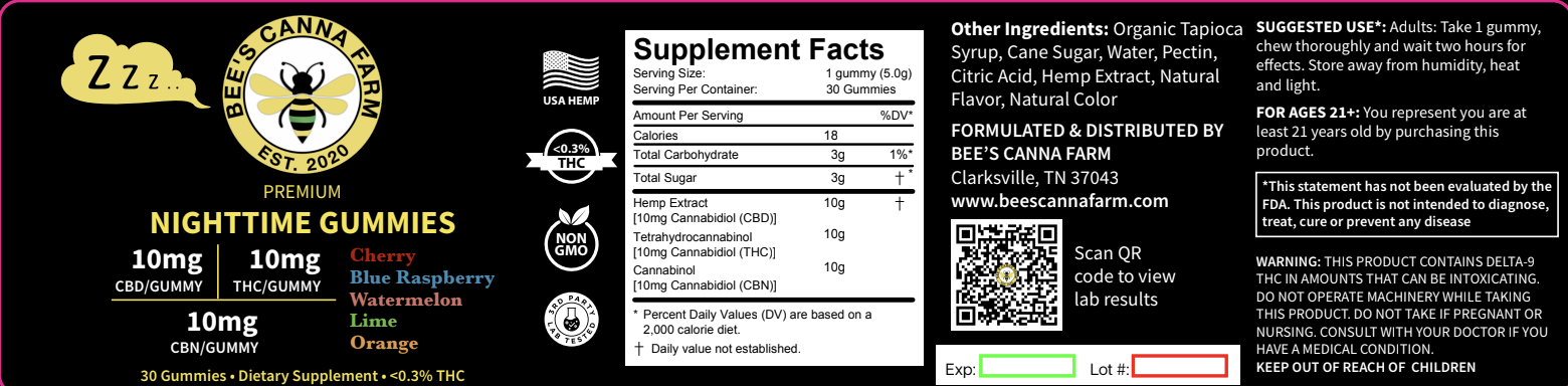 Nighttime Gummies (10mg CBD/10mg THC/10mg CBN)